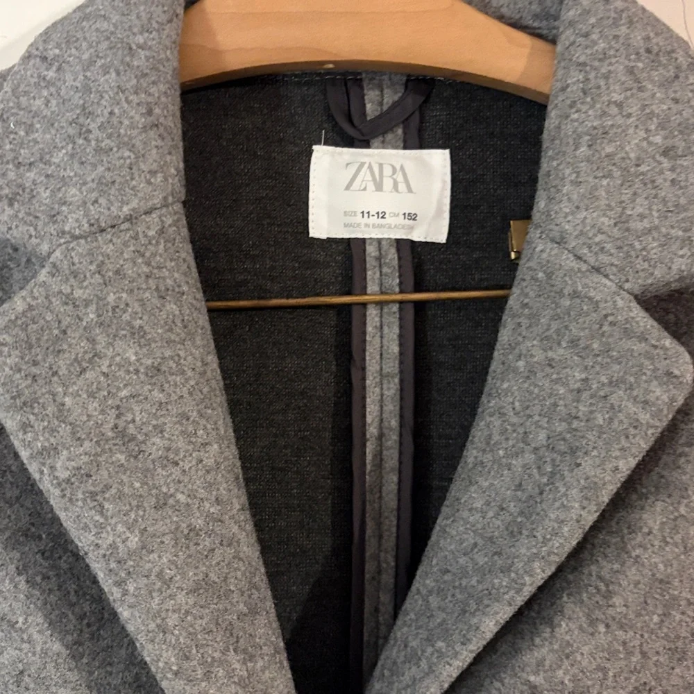 Zara light gray girls wool coat size 11/12 NWOT - Picture 3 of 6